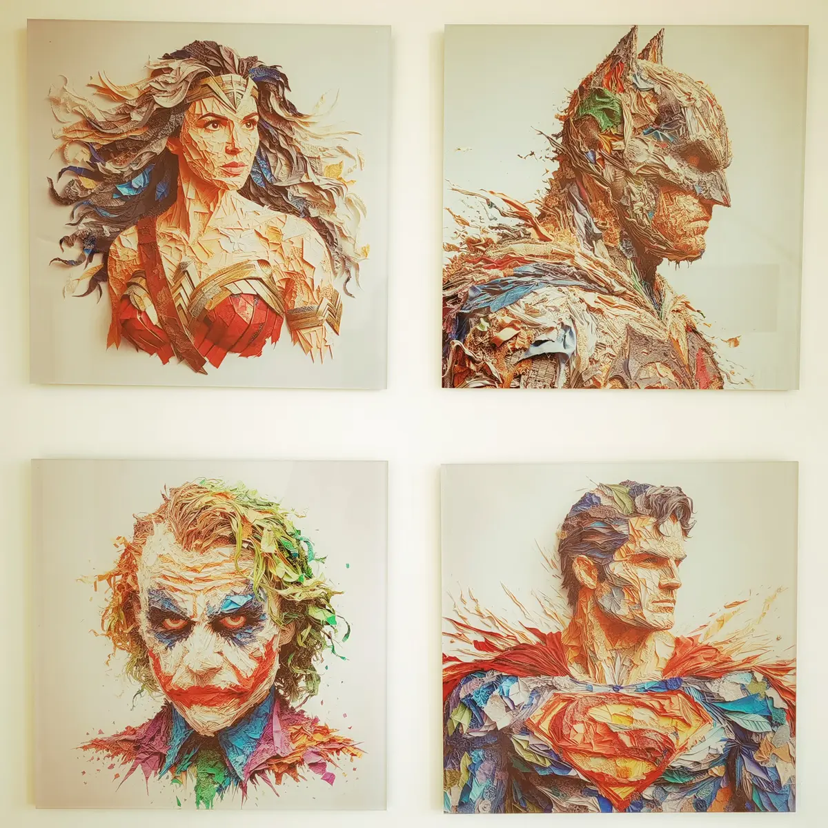 Peintures de super-héros sur les murs du cabinet